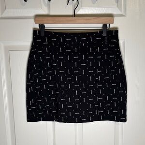 Krazy Larry Safety Pin Print Pull On Mini Skirt Size 6 Made In USA